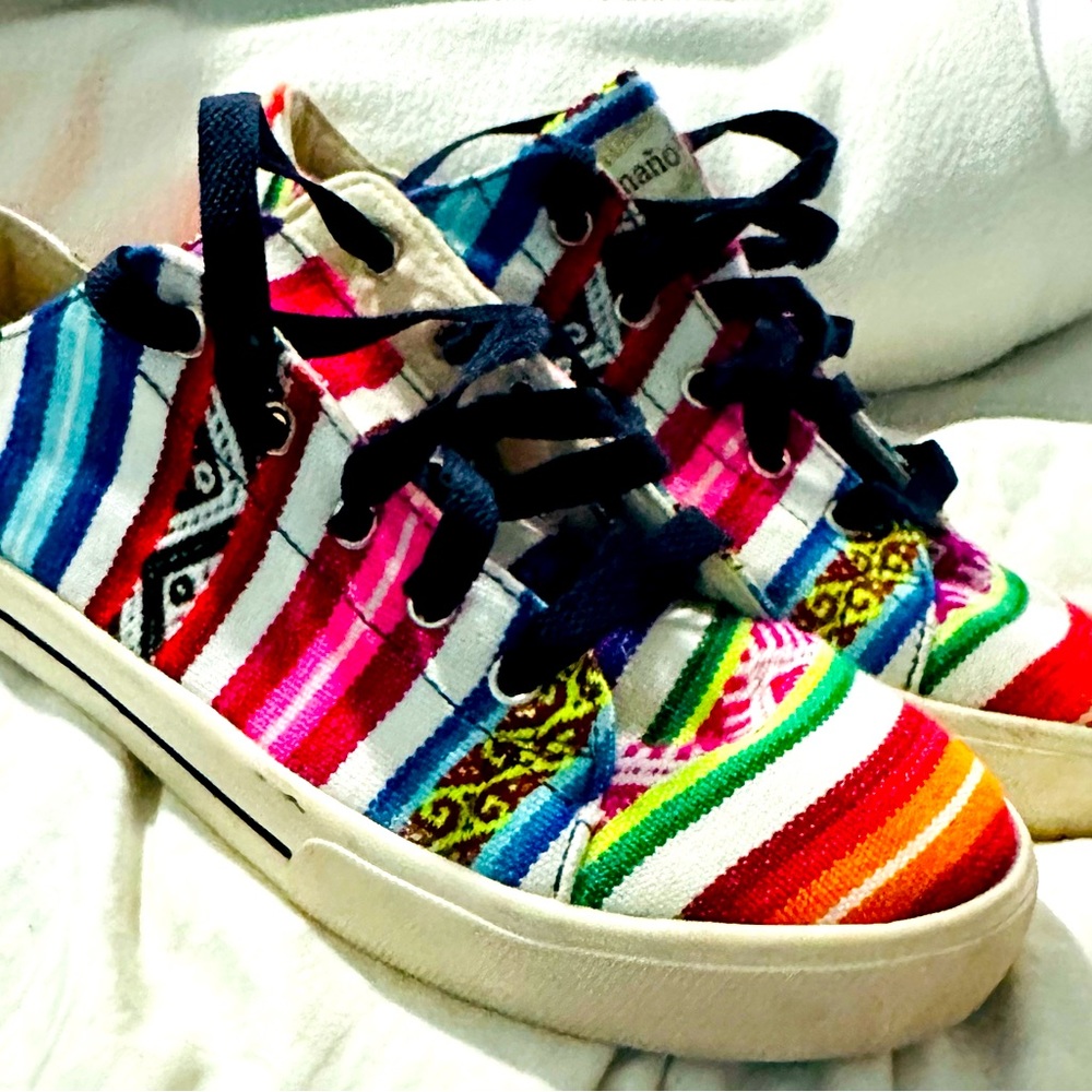 🌈Caamaño Inc. Peruvian -Manta multicolor lace-up Artisan Design sneaker
